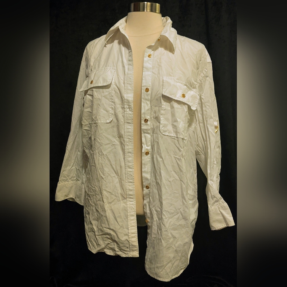 Ralph Lauren White Women's Button Up Shirt- 1x